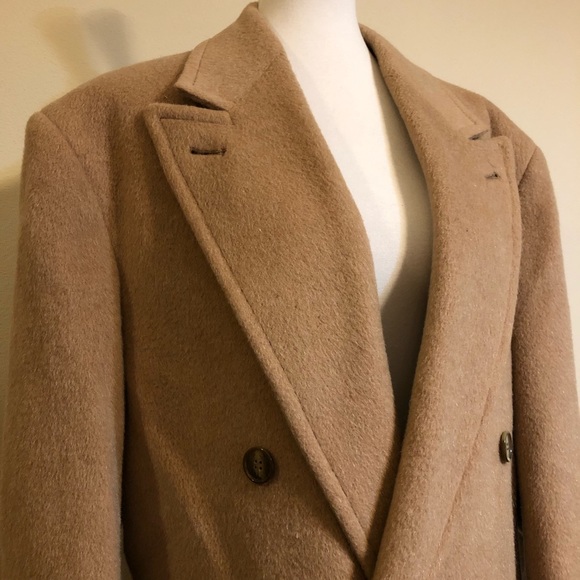 Vintage Hunt Club Wool & Mohair Long Tan Coat - Picture 5 of 15
